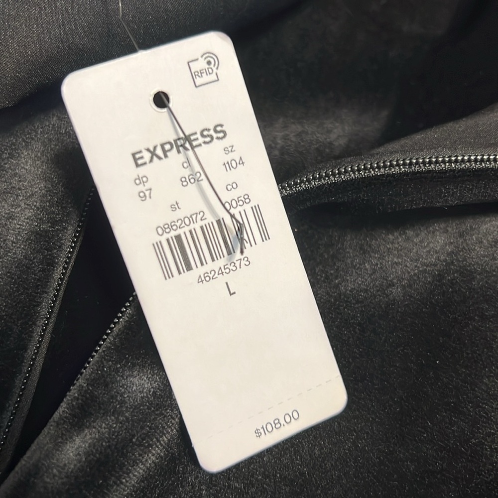 NEW Express Black Velvet off the shoulder faux double breasted vest sizes XS ,L - Picture 11 of 16